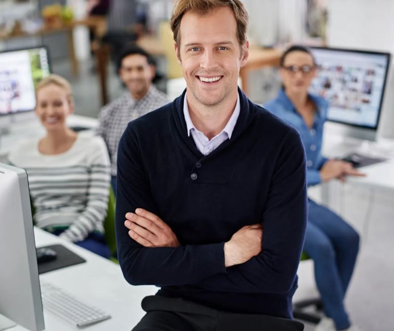 Happy Halton Region business owner with professional website